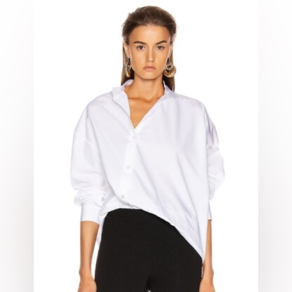 Toteme white Long Sleeve Asymmetric Cotton shirt